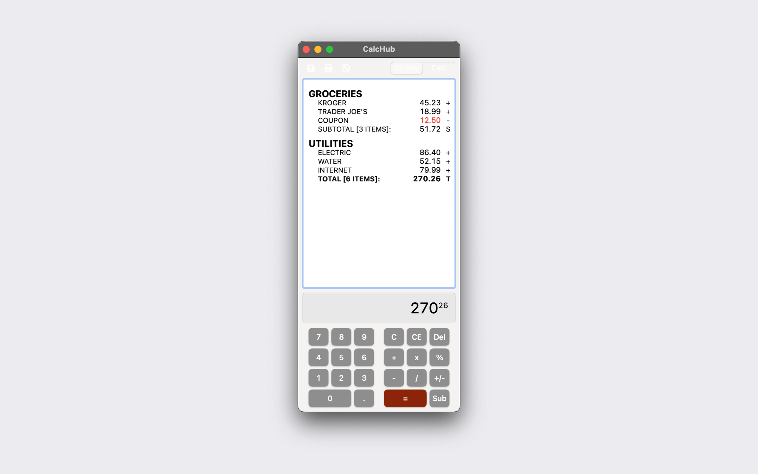 CalcHub screenshot 1